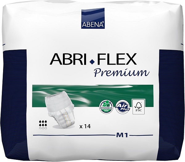 پوشینه شورتی ابری فلکس ABRI FLEX m1 تولید شده در کمپانی با سابقه و معتبر ابنا دانمارک است. پوشینه ابری فلکس به دلیل قیمت مناسب و ضد حساسیت بودن و نازک بودن پد در عین حال قدرت جذب بالا از محبوبیت بالایی برخوردار است.