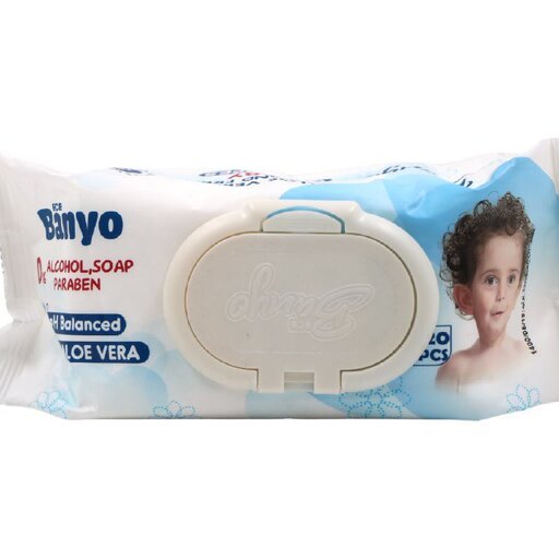 دستمال مرطوب ضد حساسیت کودک بانیو 120 عددی اقتصادی و بصرفه